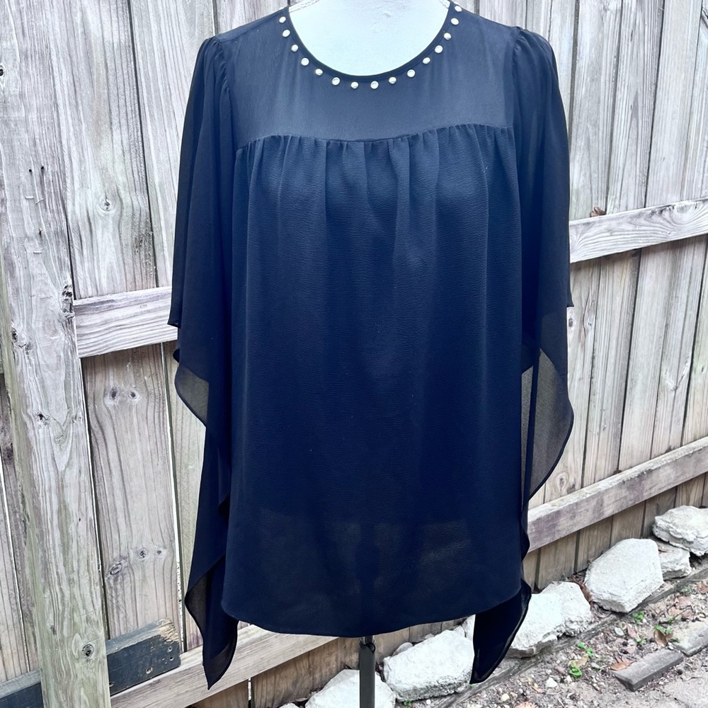 Michael Kors Black Flowing Blouse; Size Medium